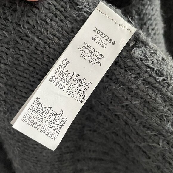 Room 34 Women M Gray Alpaca Blend Knit Open Front Duster Eyelash Cardigan NWT - Picture 9 of 11